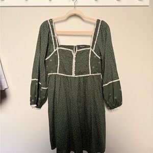 100% cotton Madewell Floral Mix Square-Neck Mini Dress